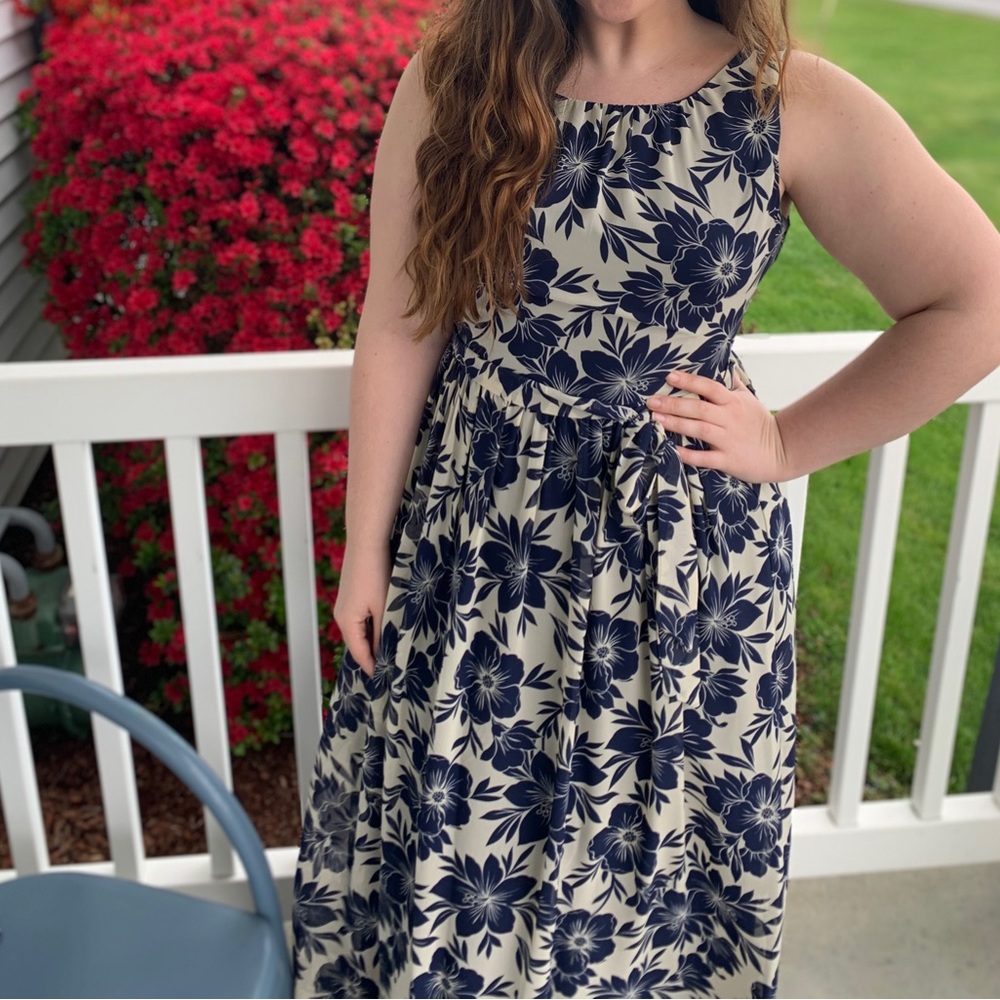 Blue floral dress